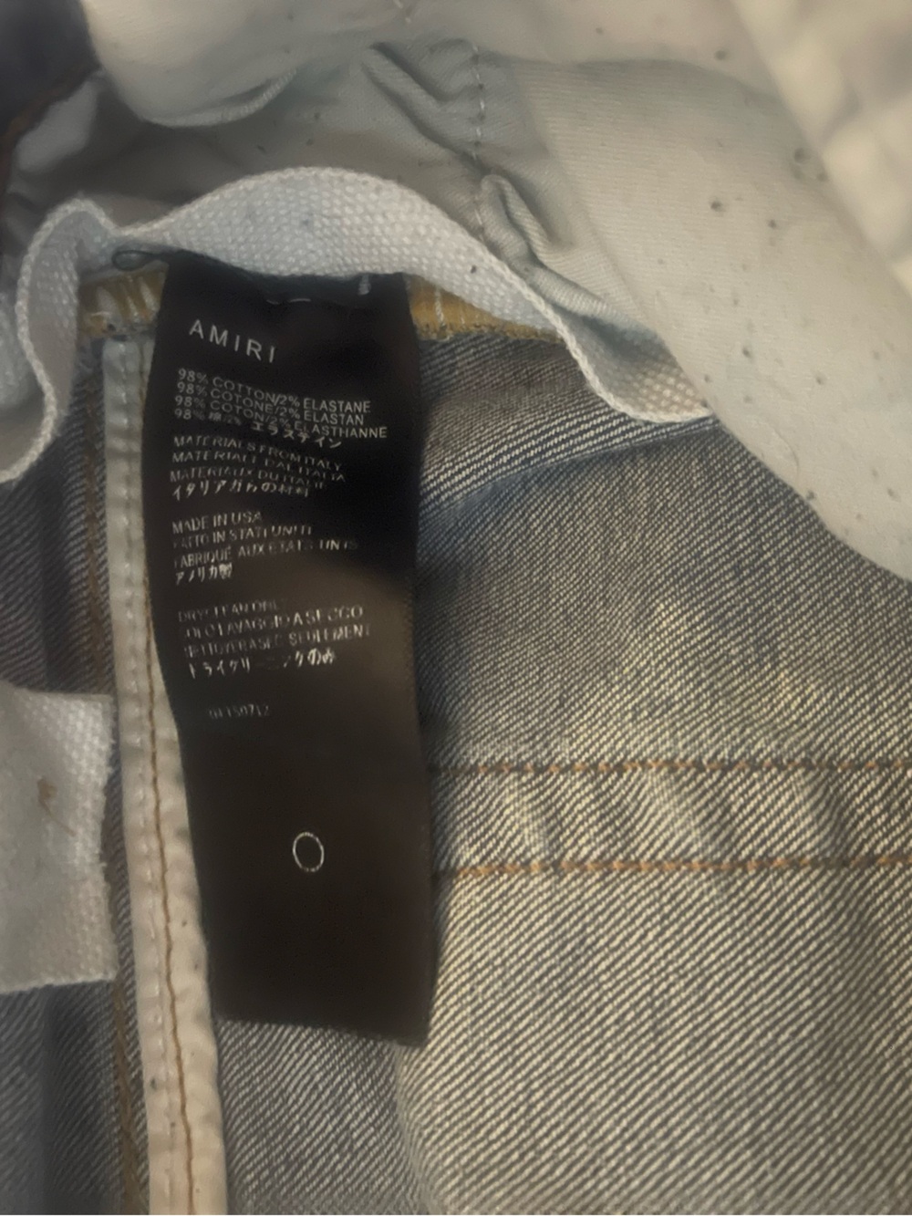 AMIRI Light Blue Distressed Denim Jeans with Patchwork - Picture 7 of 10